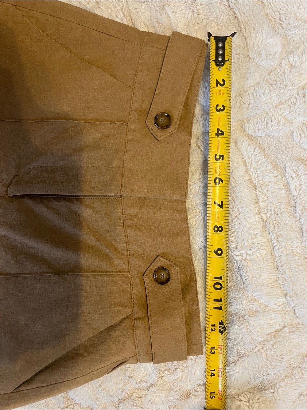 Veronica Beard Camel Double-Breasted Vest and Shorts Set - Picture 8 of 12